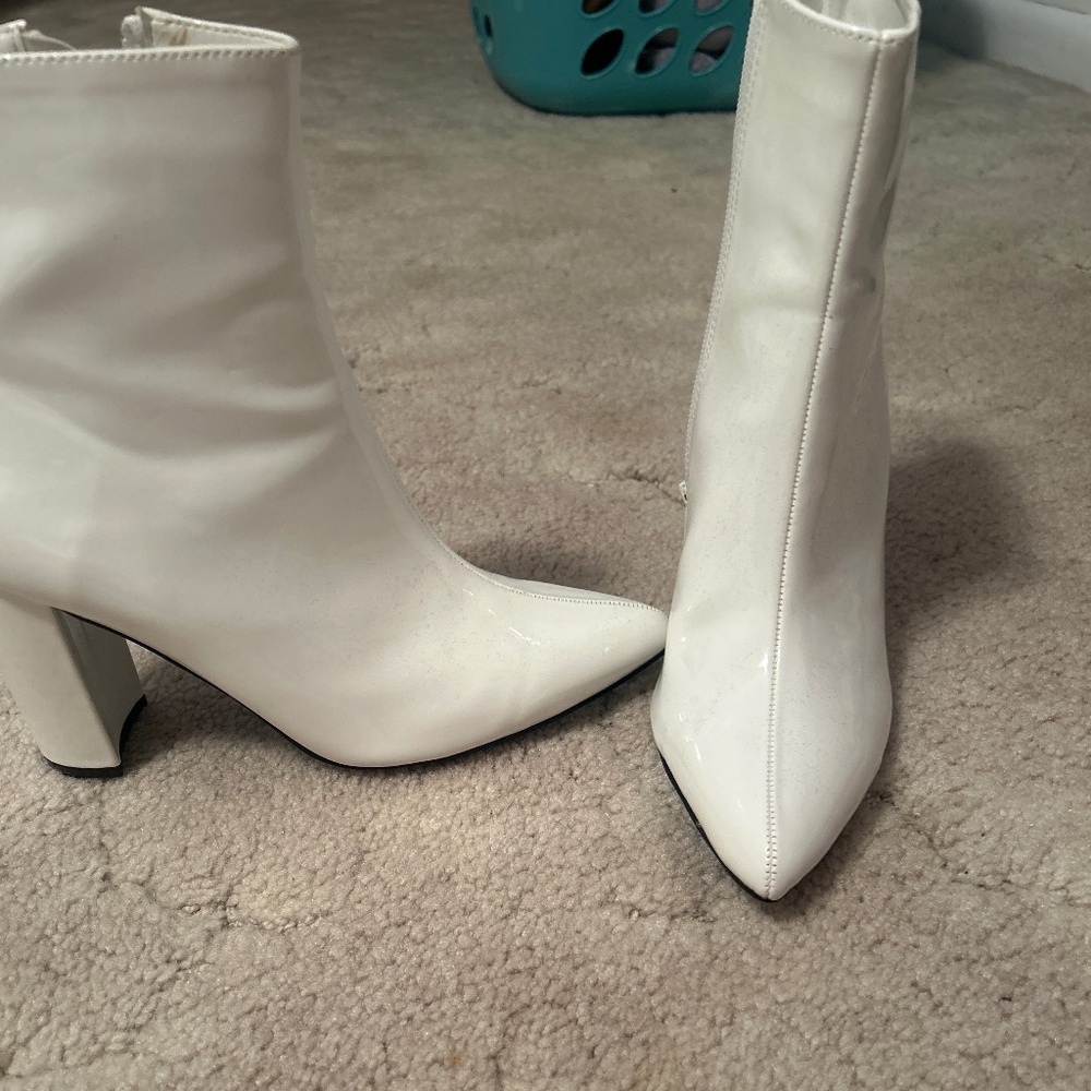 white high heel boots
